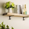 ChasBete Rustic Shelf Brackets 8 Inch Shelving Brackets, Black Shelf