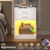 ADORNEVE LED Nightstands Set of 2,Night Stands for Bedrooms Set