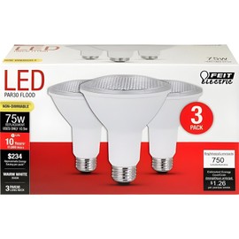 Feit PAR30 E26 (Medium) LED Bulb Warm White 75 Watt Equivalence 3 pk