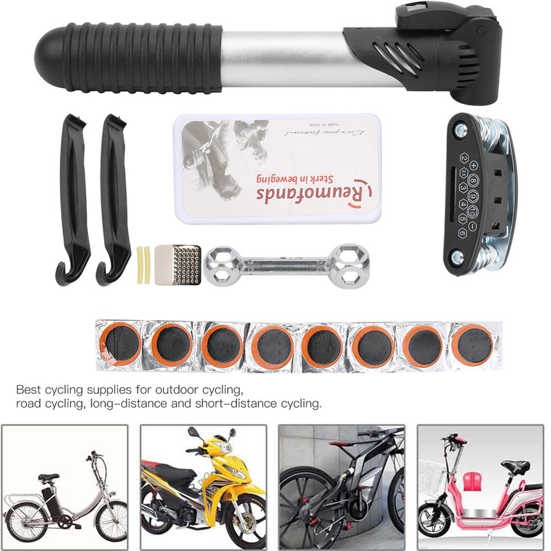 Bicycle Repair Bag Set Tire Fix Tool with Pimp Patches