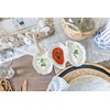 Mud Pie Oyster Shaped Triple Dip and Serving Set, White,