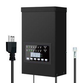 ZHENGXI 300W Low Voltage Landscape Lighting Transformer, Outdoor Patio Transformer with 2 Individually Controlled Outputs 120V to 12V/14V with Timer and Light Sensor