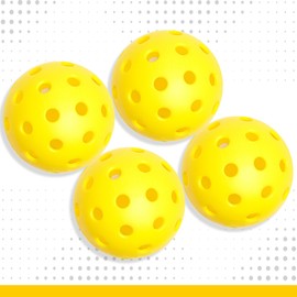 ERABAY Premium Outdoor Pickleball Balls Set of 4,Competition Play, Perfectly Balanced, High Bounce True Flight, Durable, Ideal for All Skill Levels