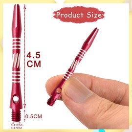 JpGdn 36pcs/pack Darts Shafts Metal and Flights Set in Red Color Aluminum Dart Stems Darts Throwing Dart Games Accessories