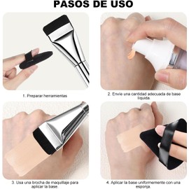 6 PCS Brochas para Maquillaje Liquido, Brocha para Base de Maquillaje, Cerdas Sintéticas Suaves, Brocha para Base Líquida con Parte Superior Plana, Para Polvos, Cremas, Mezclas Líquidas Y Correctores Impecables