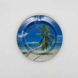 Decorative Tray Printed Plate Game Table Beach Time Design Side Table plate