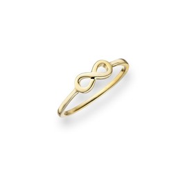 Glanzstücke München Women's Infinity Ring Sterling Silver Yellow Gold-Plated Infinity Sign Ring Gold Ring with Symbol, Silver