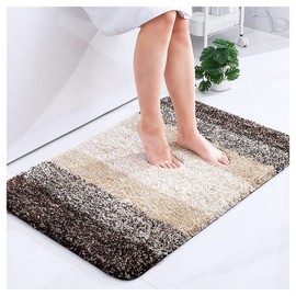 IVOMENT Tapetes de Baño,Alfombra de Baño Lujosa,Alfombra de Baño 40x60 CM,Alfombra de Baño de Microfibra Extrasuave y Absorbente (Marrón Claro)