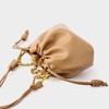 Yocipa Genuine Leather Drawstring Shoulder Bag, Women's, Crossbody Leather, Mini