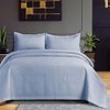 Tribeca Living Oversized Plain King Quilt Set, Three-Piece Box Stitch