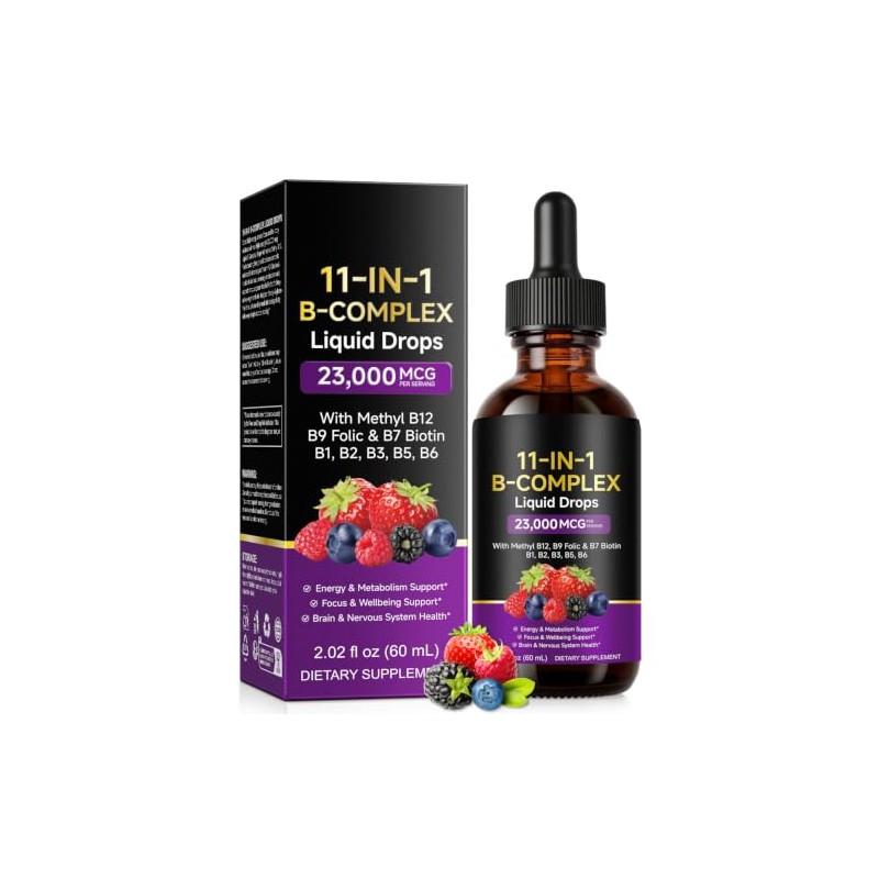 Vitamin B Complex Liquid Drops - High Strength 11-in-1 B