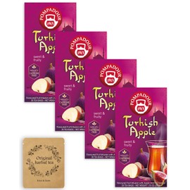 Pompadour Fruit Tea (20 TB) x 4 Boxes + Hataya Matcha Tea Sticks with Sample (Turquish Apple)