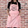 TEEAMORE Custom Ruffle Apron Your Name With Floral Frame Kitchen