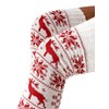 YILEEGOO Thigh High Socks for Women, Xmas Snowflake Reindeer Cotton