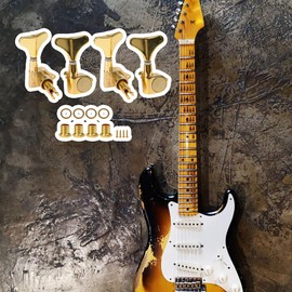 BQLZR Gold Electric bass Tuners Machine Heads Tuning Pegs 2L2R