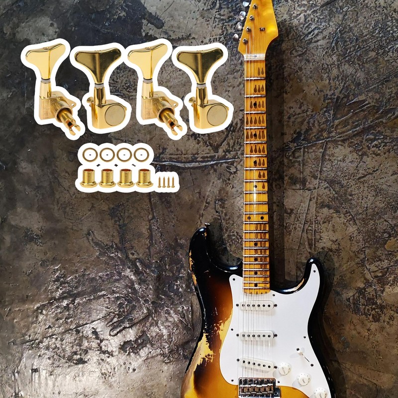 BQLZR Gold Electric bass Tuners Machine Heads Tuning Pegs 2L2R