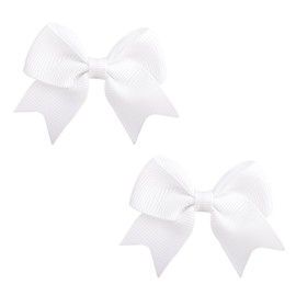 2 Pcs White Bows,Hair Bows for Girls,Decor Garland Ribbons Bow for Crafting,Solid Color Hair Bow for Girls,Cute Bowknot Hair Clip,for Girl Kids Diy Cute Hairs Clip Sewing Crafting Scrapbooking.