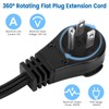1Ft 360° Rotating Flat Plug Extension Cord with 3 Outlets