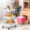 Simple Houseware 3-Tier Compact Utility Rolling Cart, Low 24” Height