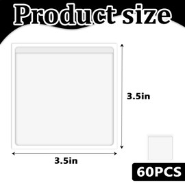60 Pcs Self Adhesive Label Holder, 3.5 x 3.5 Inches Index Card Pockets with Top Open for Loading, Clear Label Pockets for Organizing, Library Card, Protecting