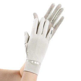 Women UV Mesh Sun Gloves Anti-skid Driving Gloves Touch Screen Gloves Summer Cool Sun Protection Cycling Riding Gloves Breathable Full Finger Sunblock Gloves Outdoor Sunscreen Gloves for Women Girls