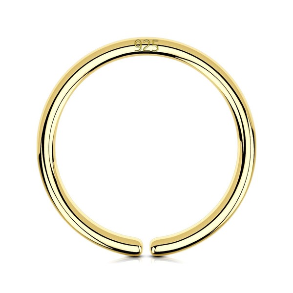 OUFER 20G Silver 925 Nose Ring Nostril Piercing Ring 6/8/10