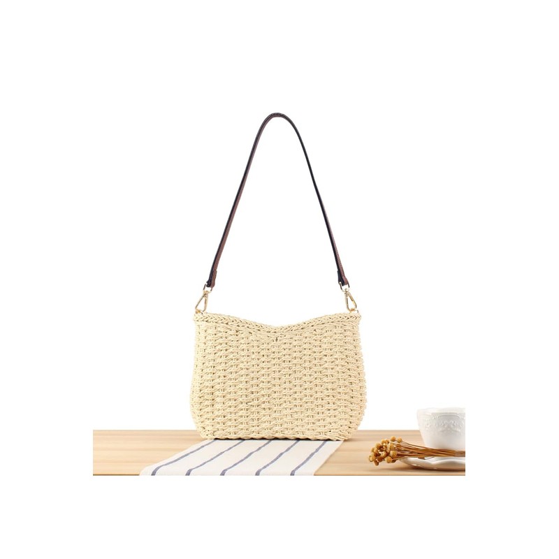 Ulisty Women Small Faux Straw Bag Mini Woven Underarm Bag