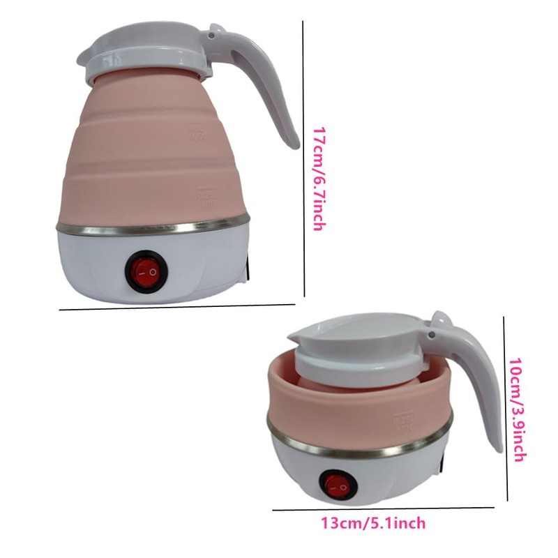 Travel Collapsible Electric Kettle, Silicone Collapsible Heating Water Boiler, Portable