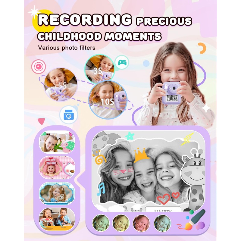 Joyjam Kids Camera Instant Print, Upgrade Dual-Lens Selfie Digital Camera