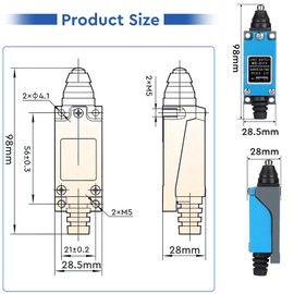 SWAWIS 4pcs ME-8111 Plunger Momentary Limit Switch, 5A 250V AC NC-NO Travel Switch for CNC Milling Laser Plasma Router