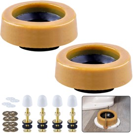 boeemi Extra Thick Wax Ring Toilet,with Flange and Bolts for Reinstallation of the Toilet, Fits 3-inch or 4-inch Waste Lines(2 PCS)