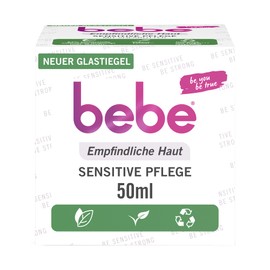 bebe Sensitive Care (50 ml), Face Cream for Sensitive Skin with Shea Butter, Soothing Moisturising Cream for the Face