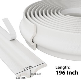 196 Inch T Shape Window Weather Stripping Door Seal Strip,Self Adhesive Window Insulation Foam Weather Strip,Soundproofing Draft Stopper for Doors Bottom and Side Gap Blocker(White)