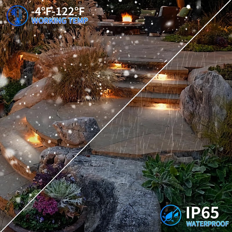 Kwinmyso 8-Packs 3W 7 Inch LED Hardscape Paver Lighting,12V AC/DC