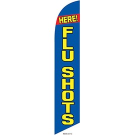 Flu Shots Here Advertising Feather Banner Swooper Flag, Replacement Flag Only