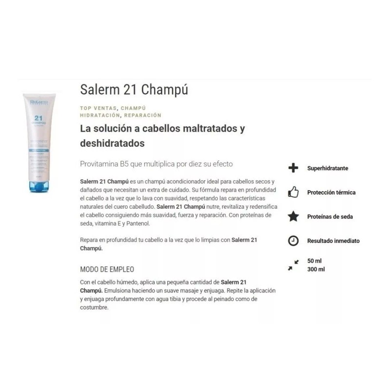 Salerm Cosmetics Kit Salerm 21 Boost 8 Ampolletas + Shampoo