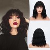 Barsdar Short Bob Wigs with Fringe Shoulder Length Women Short