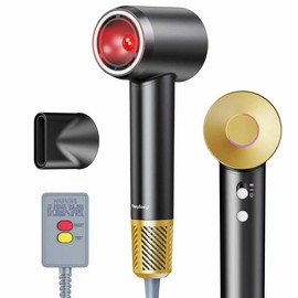 High Speed Hair Blow Dryer, 110000RPM Low Noise Thermo-Control Hair-Dryer, 500 Million Negative Ions, 3 Heat Settings (23℃ Cool/60℃ Warm/85℃ Hot) with Magnetic Nozzle, Fast Drying for All Hair Types