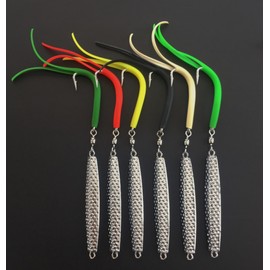 Diamond Jig Man -6 - A-47 Ava 4 oz. Chrome Hammered Diamond Jigs with Split Tube Tail Hook