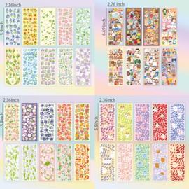100 Sheets Korean Deco Stickers Set,Photocard Stickers,Cute Style is Perfectly Suited for Photocard Family Photo Album Journaling Scrspbooking Arts Crafts (100)