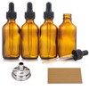4 Pack, 2 oz Bottles with Dropper & 1 Funnel