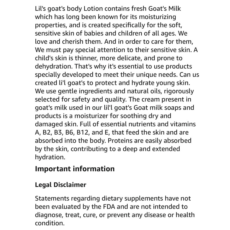 Canus Lil Goat Petite Chevre Fees Goats Milk Moisturizing Lotion