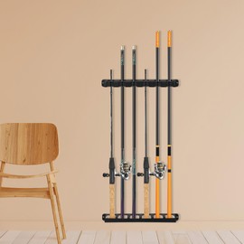 Yardwe Pool Cue Holder 6 Wall Mounted Pool Cue Rack Pool Stick Holder Billiard Cue Rack Fishing Rod Holder Stand Fishing Pole Holder