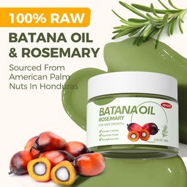 Batana Oil for Hair Growth with Rosemary Oil, Promotes Hair Density and Thickness, Reduces Split Ends, Natrual Organic Serum for Hair and Scalp Care(4.23 OZ)