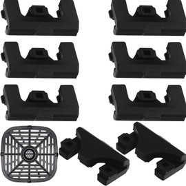 Priaora Air Fryer Rubber Bumpers, 8 pcs Air Fryer Replacement Parts Air Fryer Accessories Professional Air Fryer Rubber Replacement Parts Protective Feet Tips Tabs to Prevent Basket Damage (K45-8)
