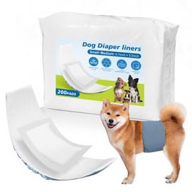 Dog Diaper Liners （Regular 200 Count） Absorbent and Super Soft Dog Diaper Booster Pads for Female Dog Diapers or Male Dog Belly Bands
