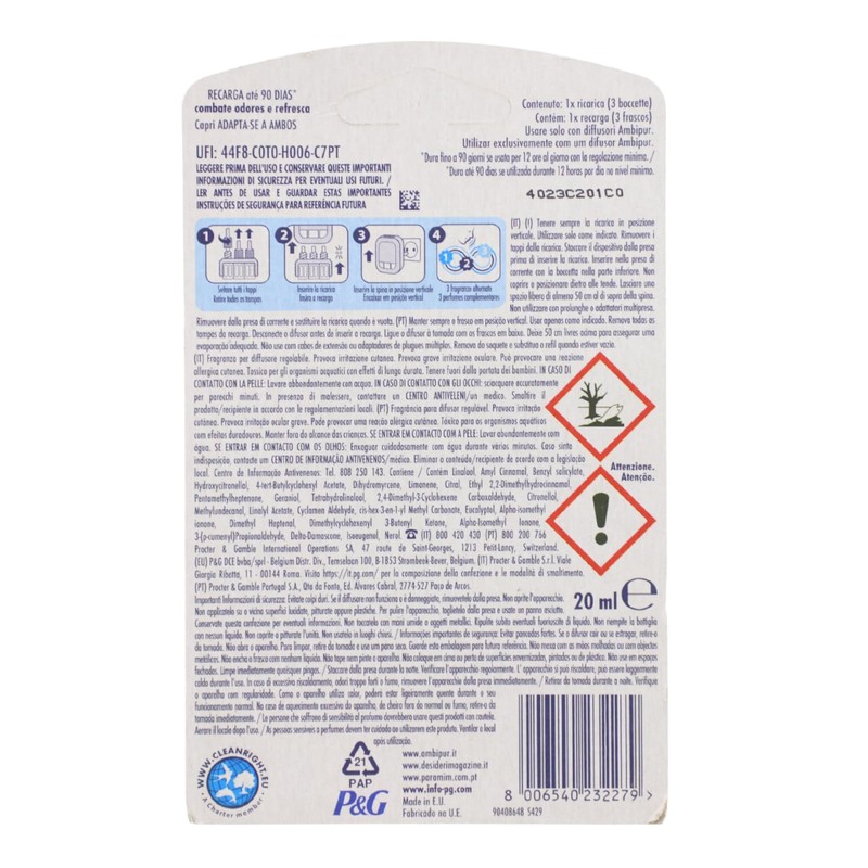 3 x Ambi Pur 3Volution Capri Air Freshener Refill 20