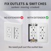 XGGYA 1/2” Double Gang Receptacle Outlet Box Extender,Gray Electrical Box