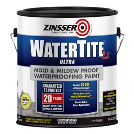 Zinsser 270267 WaterTite LX Ultra Waterproofing Paint, Gallon, White