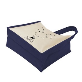 Taurus Zodiac Star Sign Jute Tote Bags - Astrology Horoscope Gifts for Women - Cotton Canvas Reusable Bags for Work, Shopping, Books - Astrological Star Sign Gifts for Her - Navy